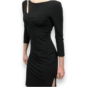 BCBGMaxazria Black Slit Bodycon Dress Women’s Size Small